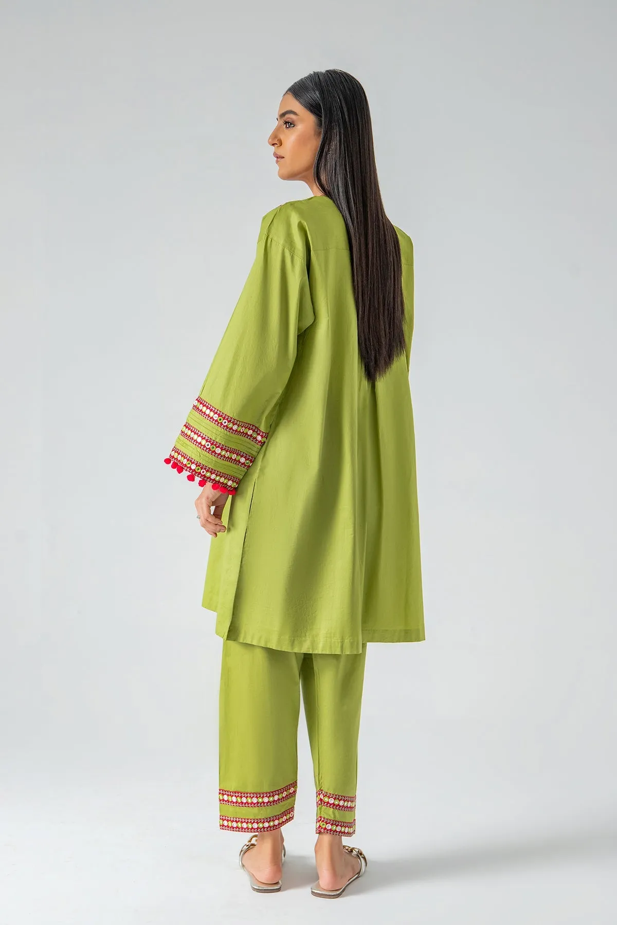 2-Pc Mirror work shirt with Cotton Shalwar CNP-3-11