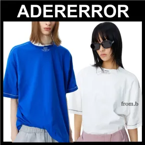 ADERERROR  |Crew Neck Unisex Street Style Plain Cotton Short Sleeves