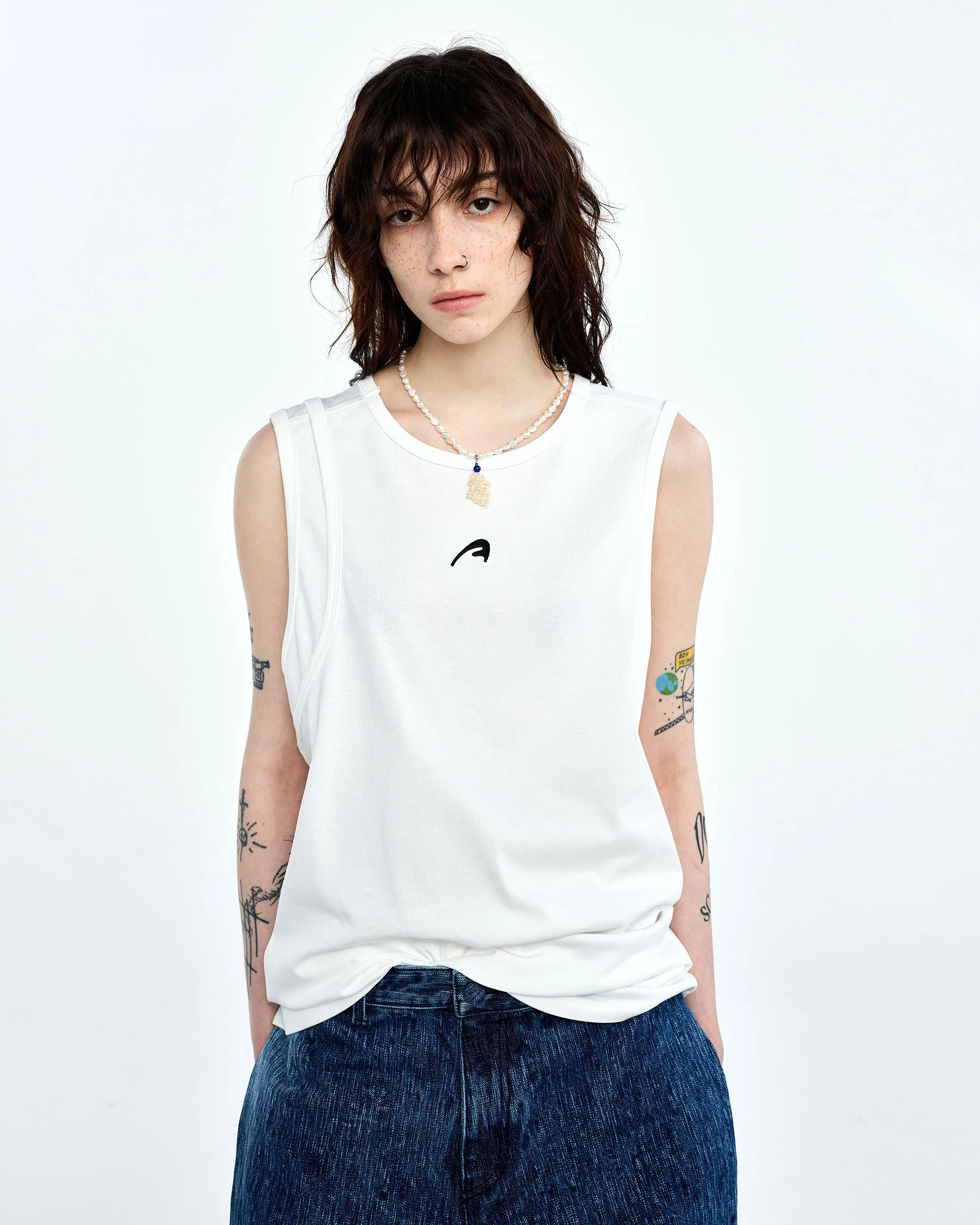 ADERERROR  |Unisex Street Style Logo Tanks