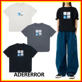 ADERERROR  |Unisex Street Style U-Neck Plain Short Sleeves Logo T-Shirts