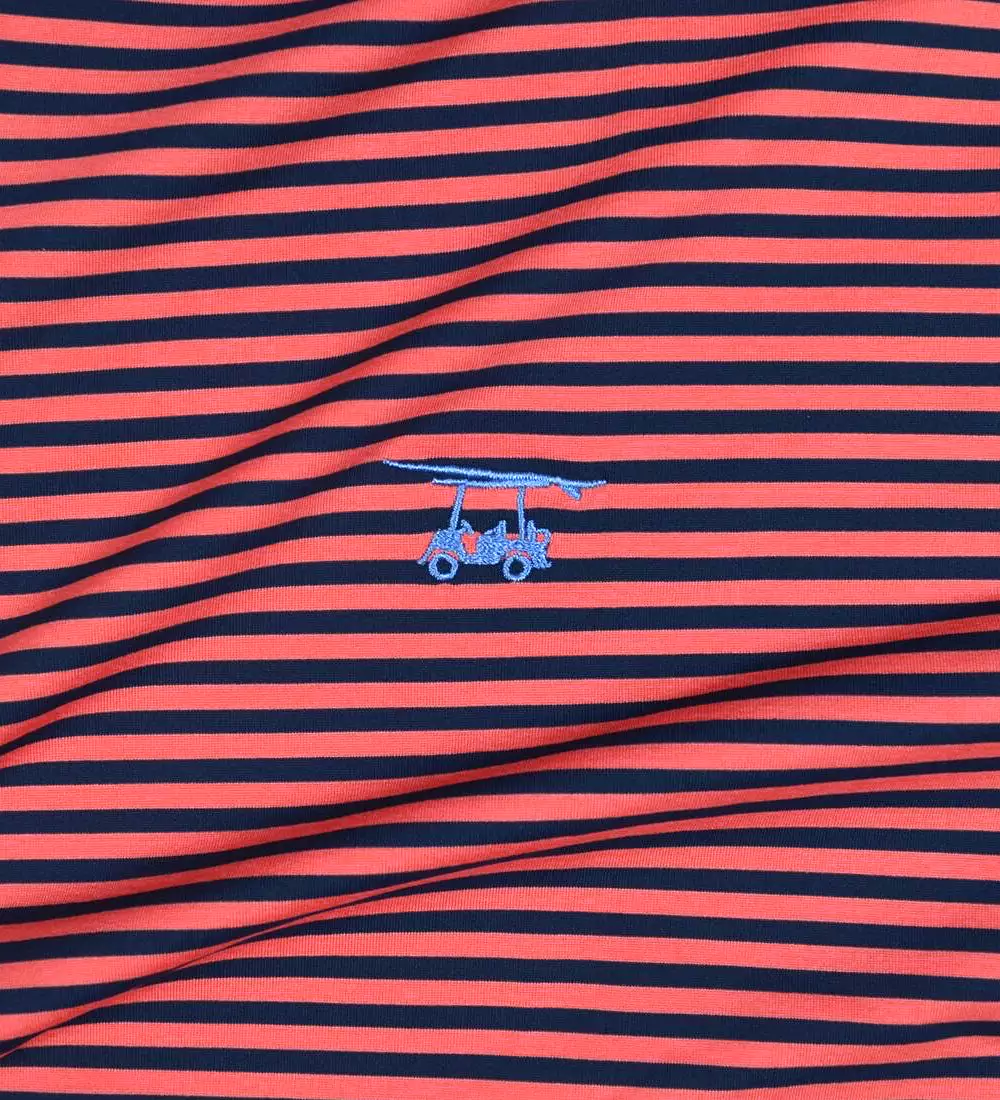 Albatross Polo - Medieval/Coral Stripe