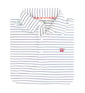 Albatross Polo - White w/ Heather Regatta Pinstripes