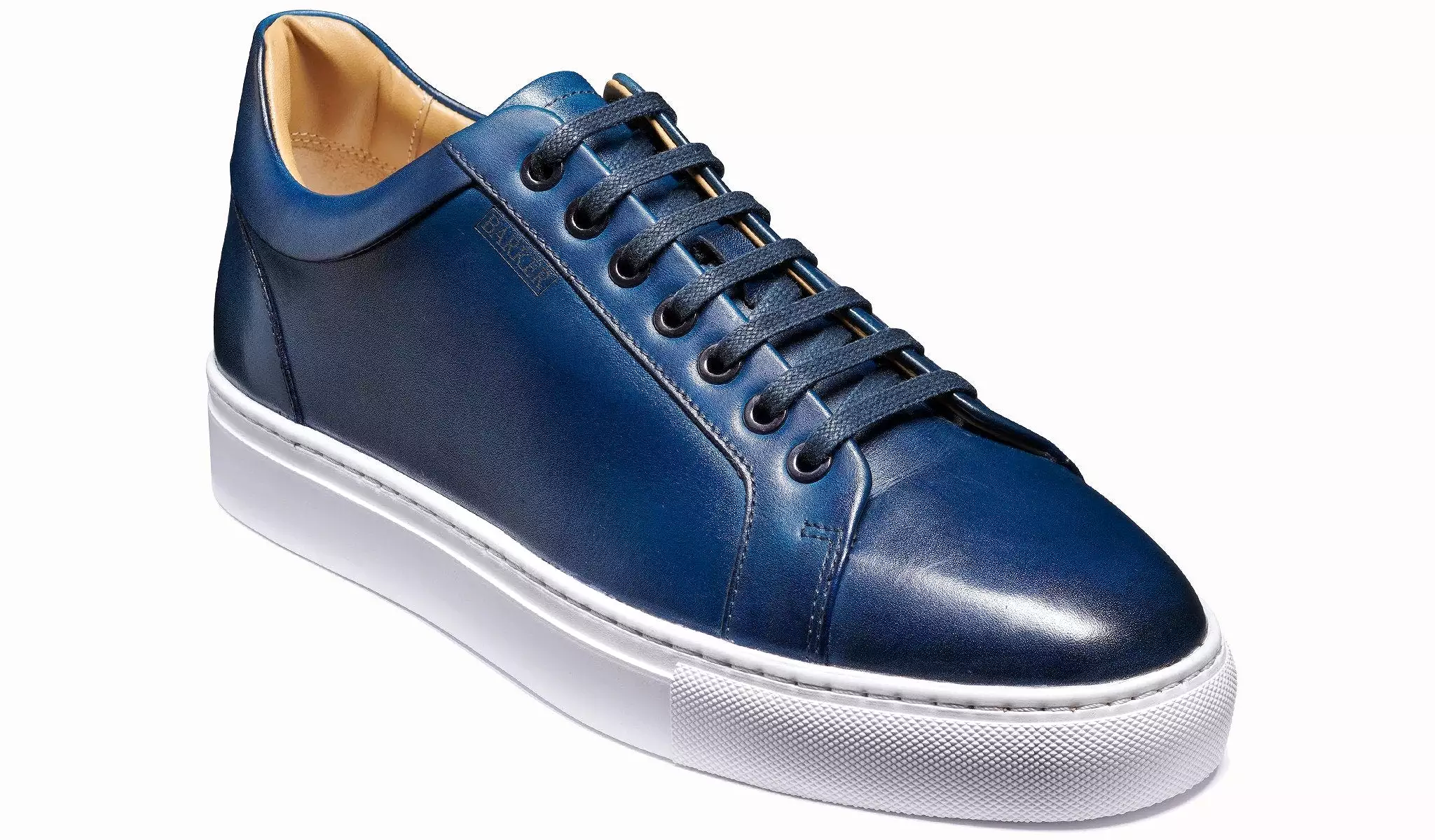 Barker Sam Sneaker - Navy Hand Painted