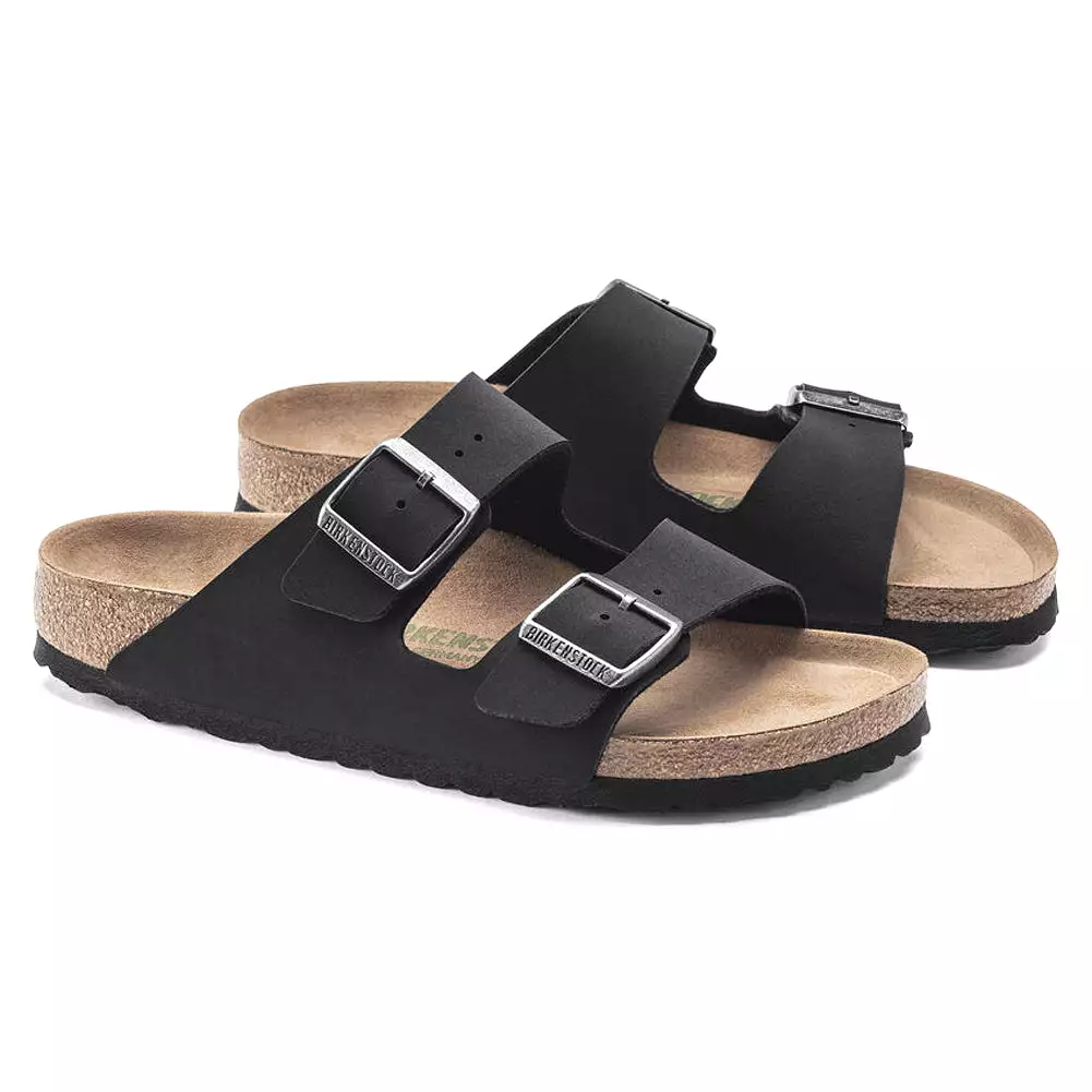 BIRKENSTOCK Women's Arizona Vegan Birkibuc (Black - Narrow Fit)