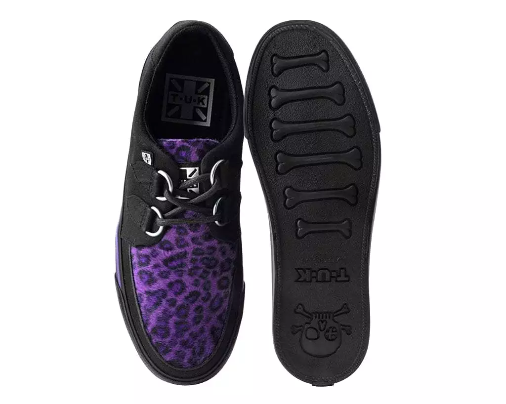 Black & Purple Leopard D-Ring Sneaker