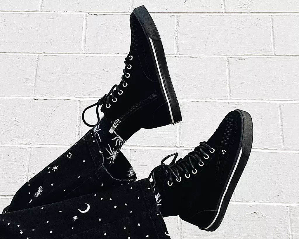 Black Suede 8-Eye Sneaker Boot