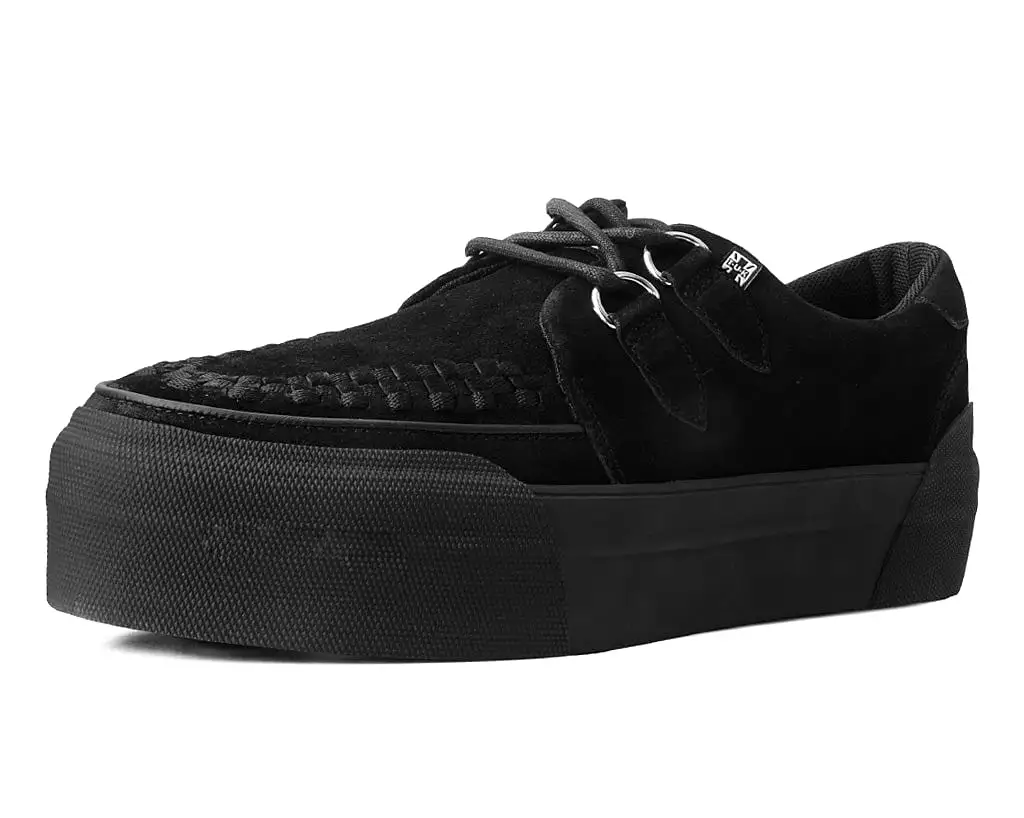 Black Suede Platform Creeper Sneaker