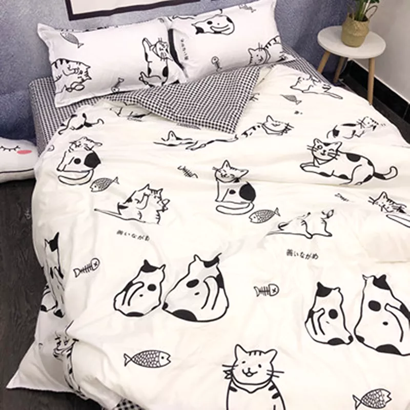 Cat Student Bed Sheet 4 Pieces AD11835