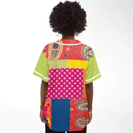 Chili Pepper Patchwork Button Front Jersey