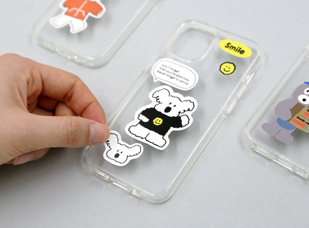 DIY Clear Cellphone Cases Cartoon 2 Remover Sticker 2 Film SET for iPhone12 Series