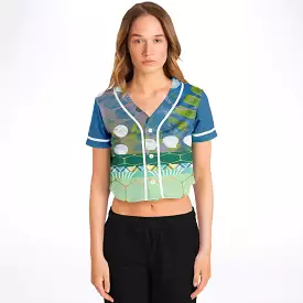 Dragonfly Cropped Button Front Jersey