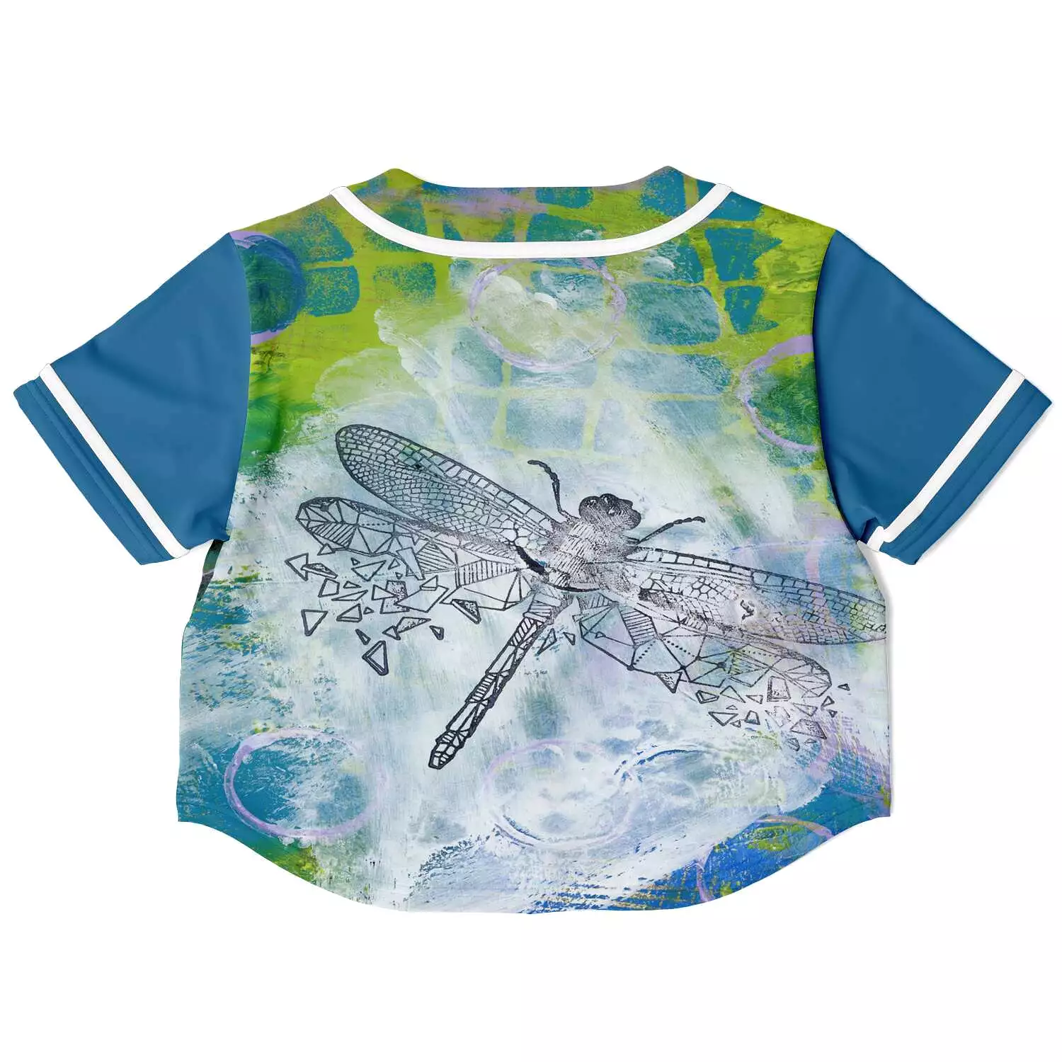 Dragonfly Cropped Button Front Jersey