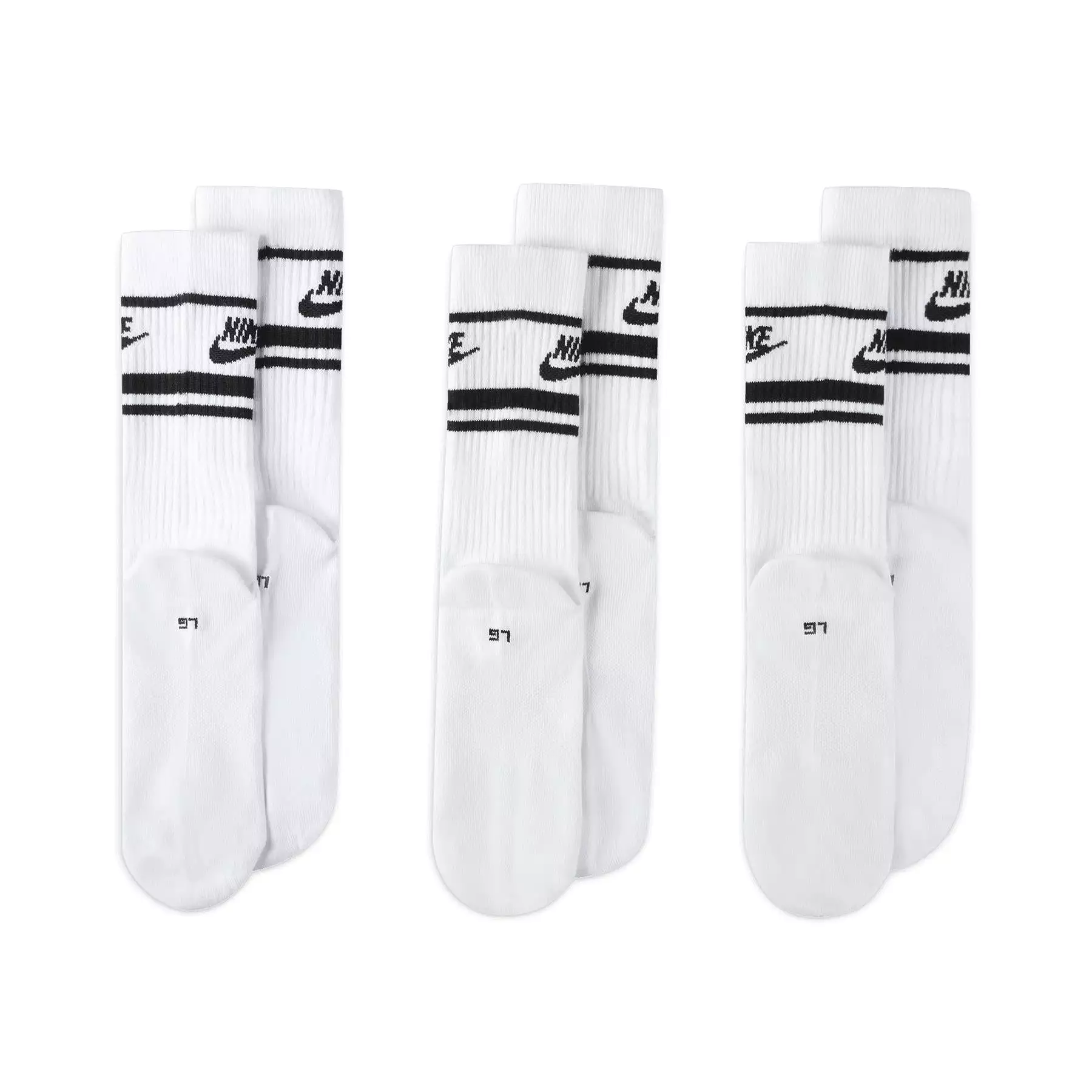 Dri-FIT Everyday Essential Crew Socks Three Pack White/Black - SS24