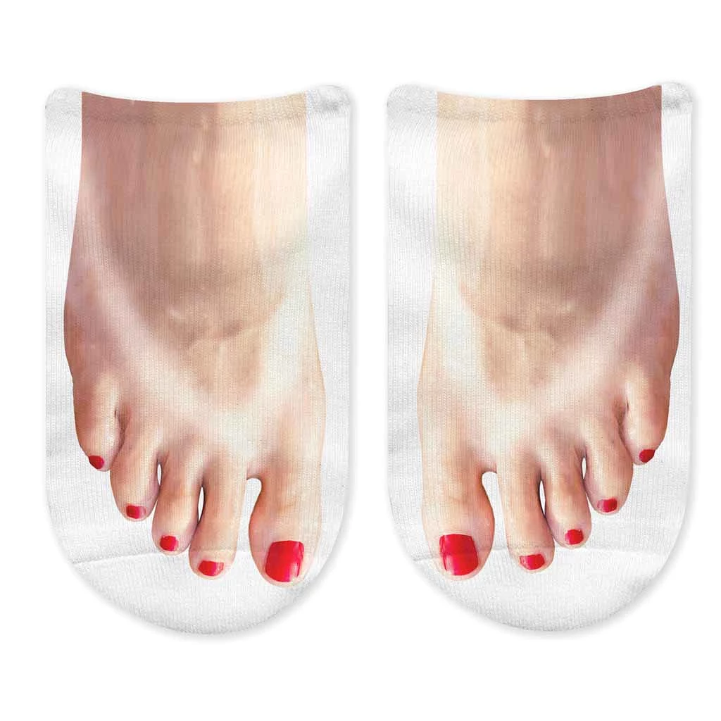 Funny Red, White, and Blue Feet Socks for Women