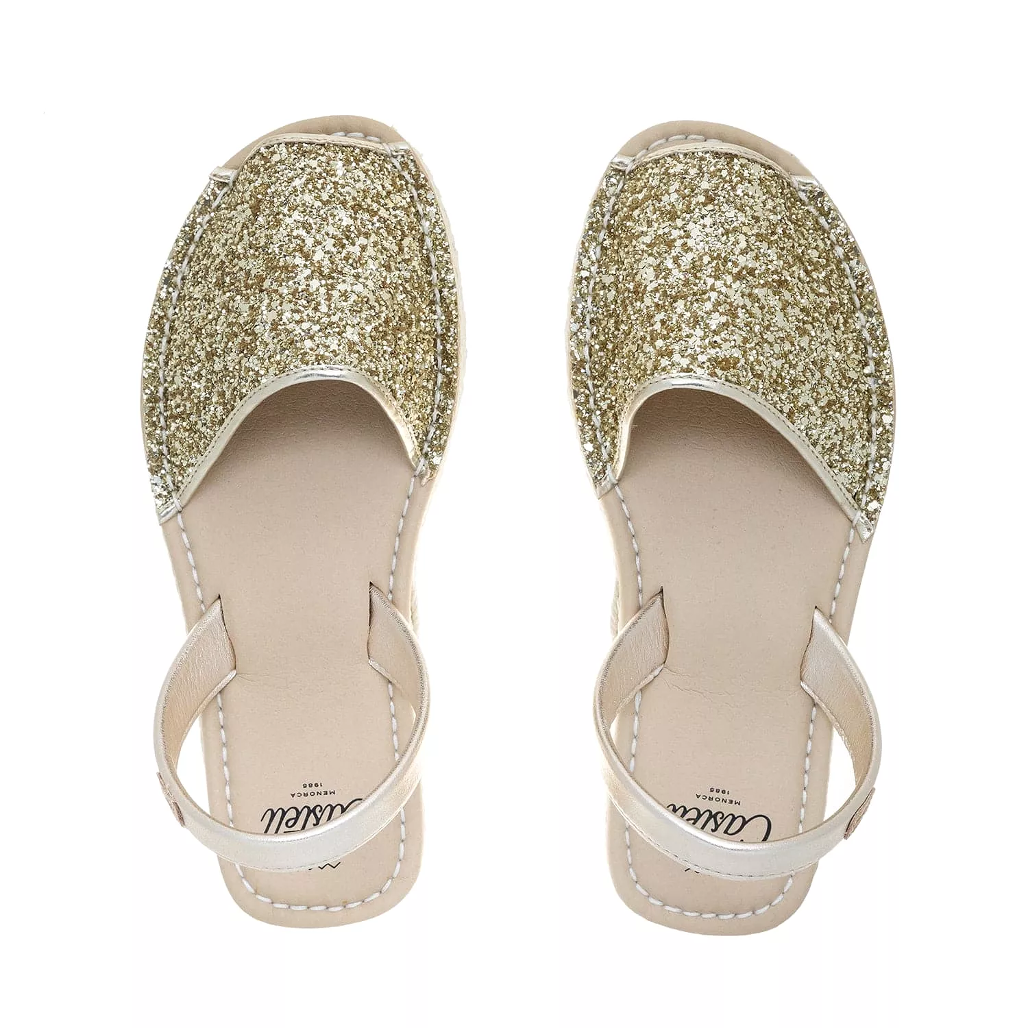 Glitter Platform Menorcan Espadrille For Women - Doble Yute 2283R 2 Glitter