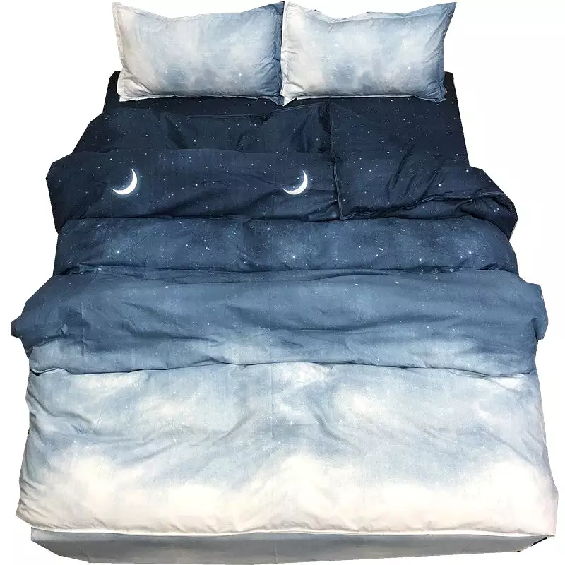 Gradient Blue Bed Sheet 4 Pieces AD11839