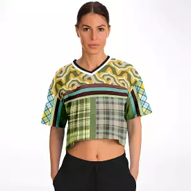 Green Caravan Plaid Crop Jersey