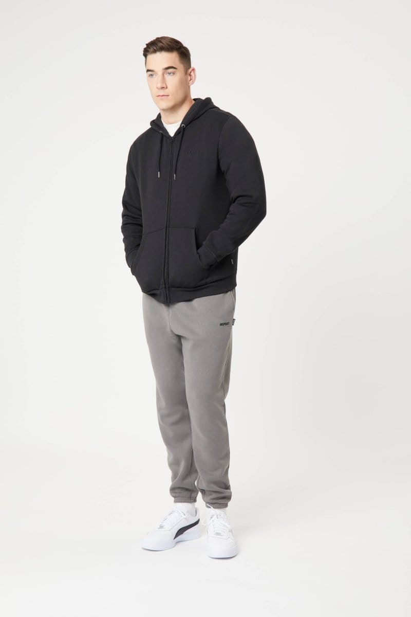 INSPORT MEN'S ALASKA FULL ZIP HOODED BLACK JACKET