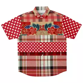 Jersey Salsa Plaid Patchwork Button Down Shirt