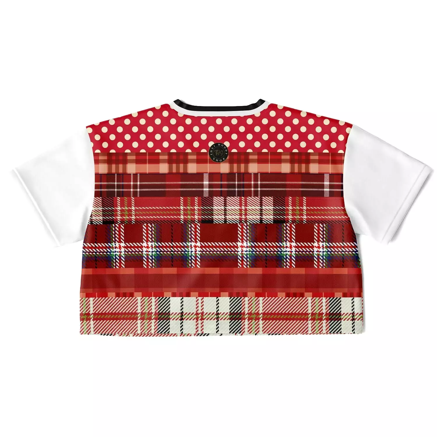 Jersey Salsa Plaid Patchwork Crop Jersey