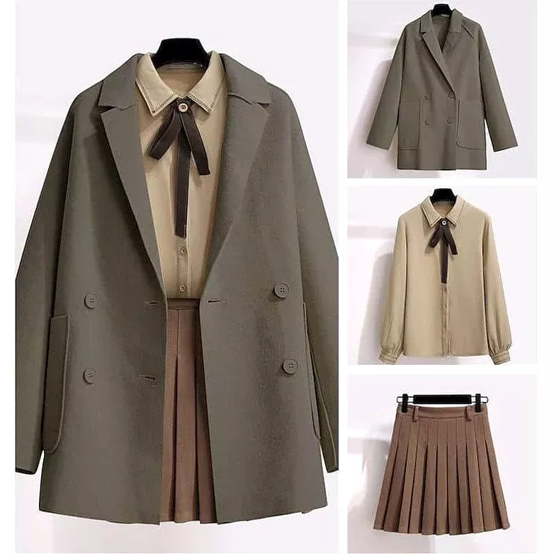 Korean Double-side Jacket/Blouse/Short Skirt Streetwear AD210078