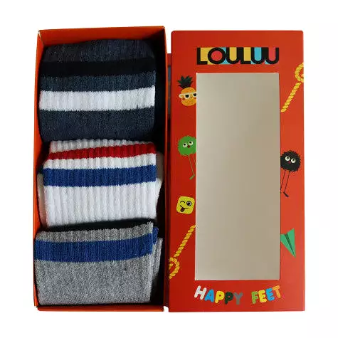 Louluu Women 2stripe Tennis Socks Box-2