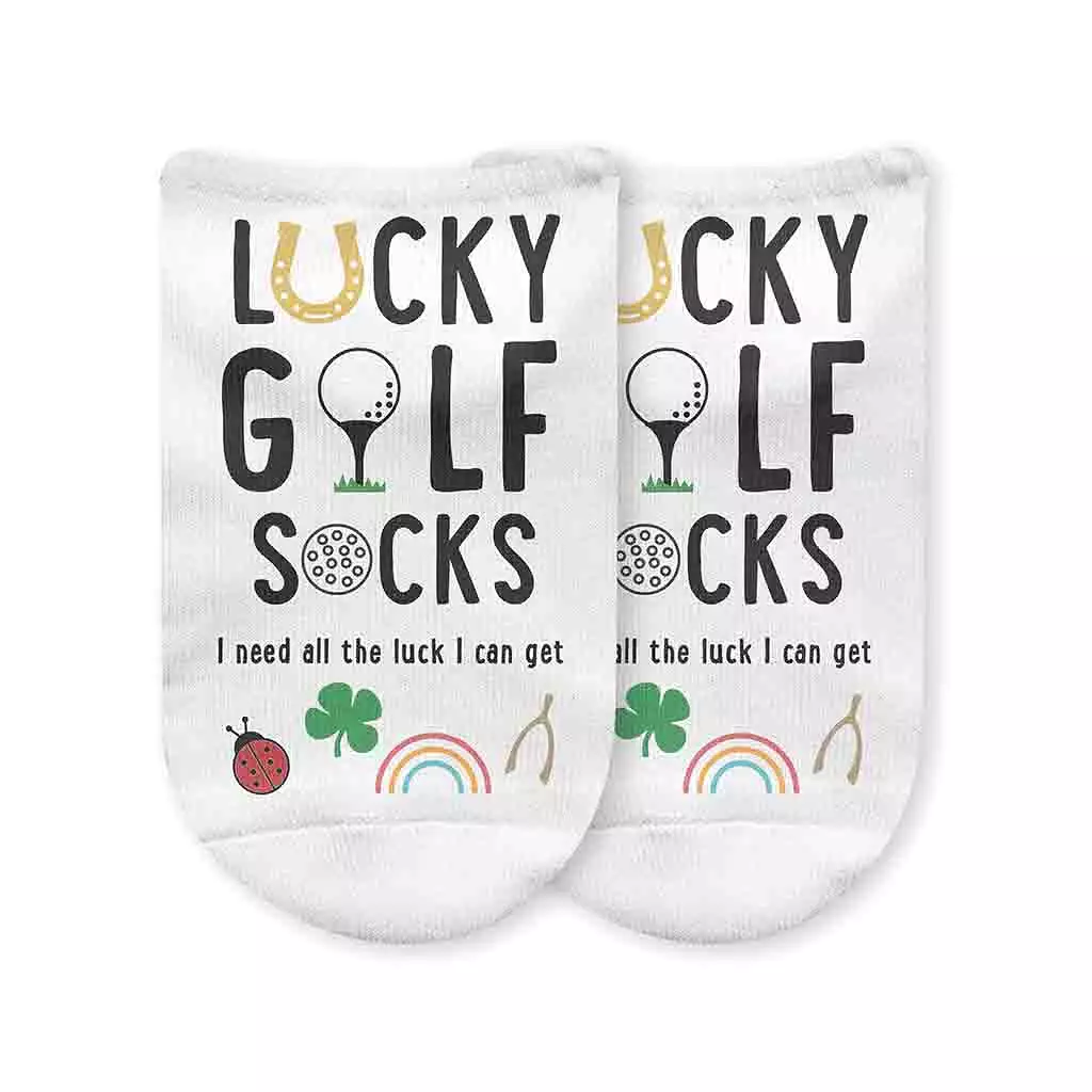 Lucky Golf No Show Socks for Men and Women