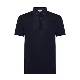 Matteo short-sleeved knitted polo with shirt popeline collar (Cotton)