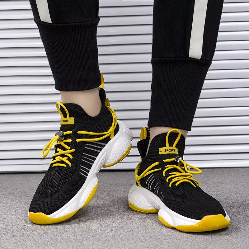 Men Sneakers Ultralight Soft Breathable Bouncy Shock Absorption Sports Running Shoes