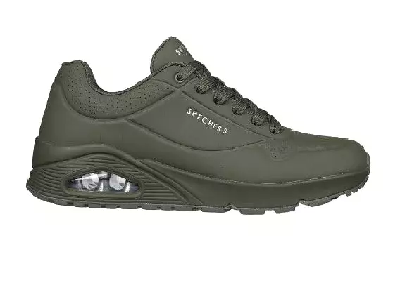 Mens Skechers Uno - Stand On Air Dark Green Sneaker Shoes