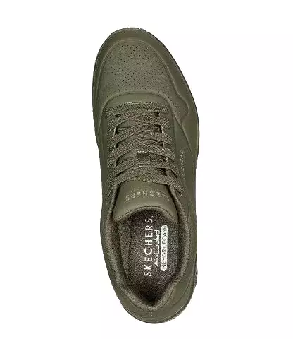 Mens Skechers Uno - Stand On Air Dark Green Sneaker Shoes