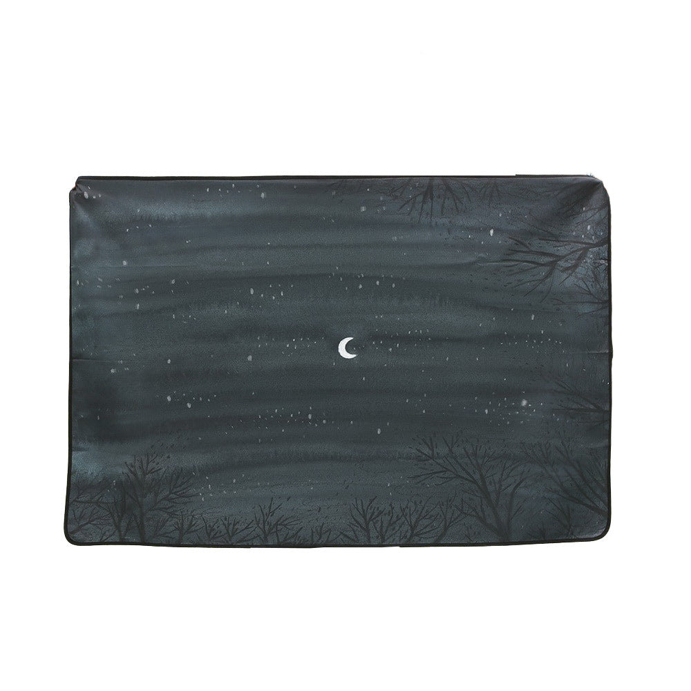 Moonlit night Milky Way Picnic Mats Pouch SET Graphic Blanket Square shaped Waterproof Outdoor Portable Camping Rugs Beaches