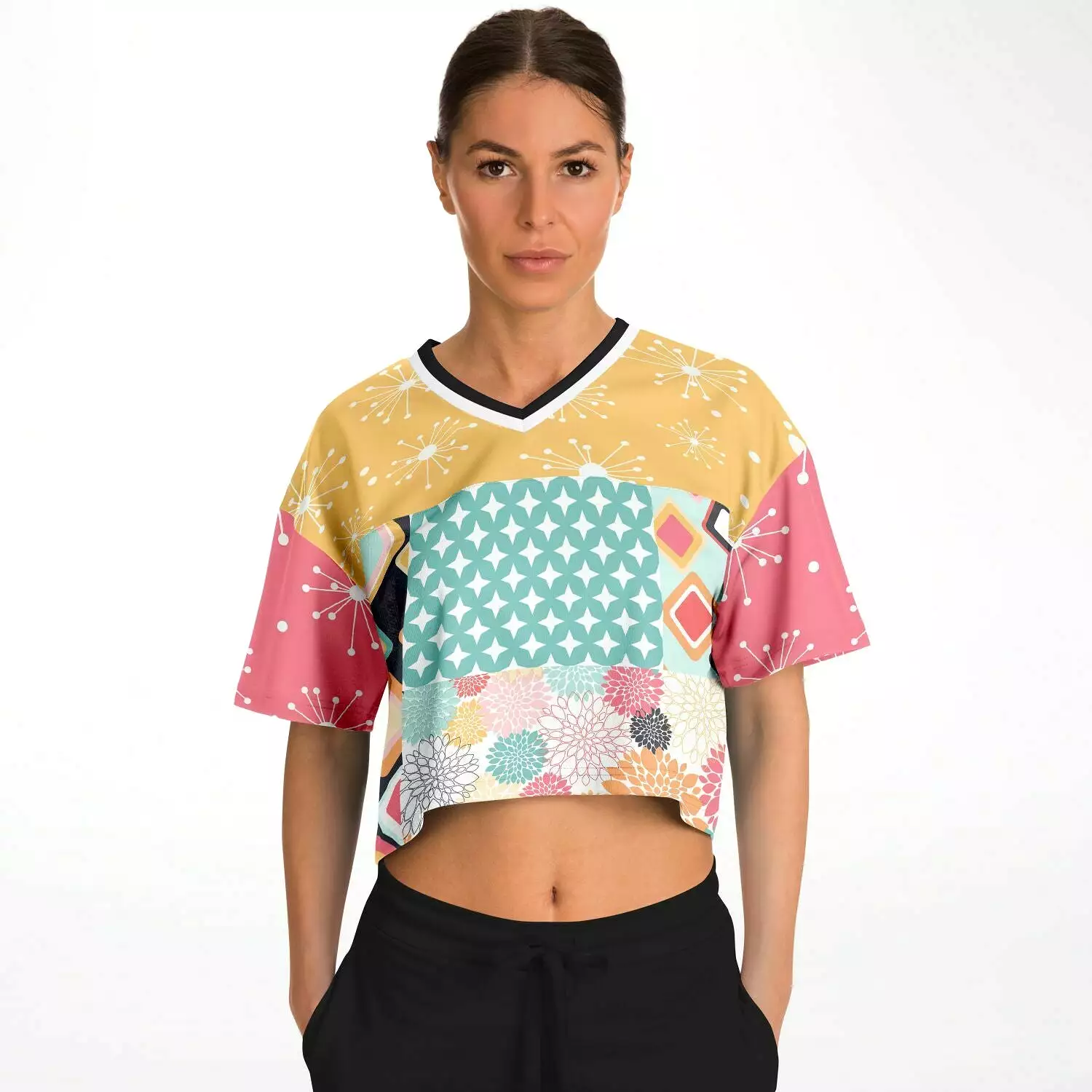 Old Miami Geo Patchwork Crop Jersey