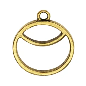 Open Back Bezel Pendant, Circle Sunrise 23.5x27mm, Ant. Gold, by Nunn Design (1 Piece)