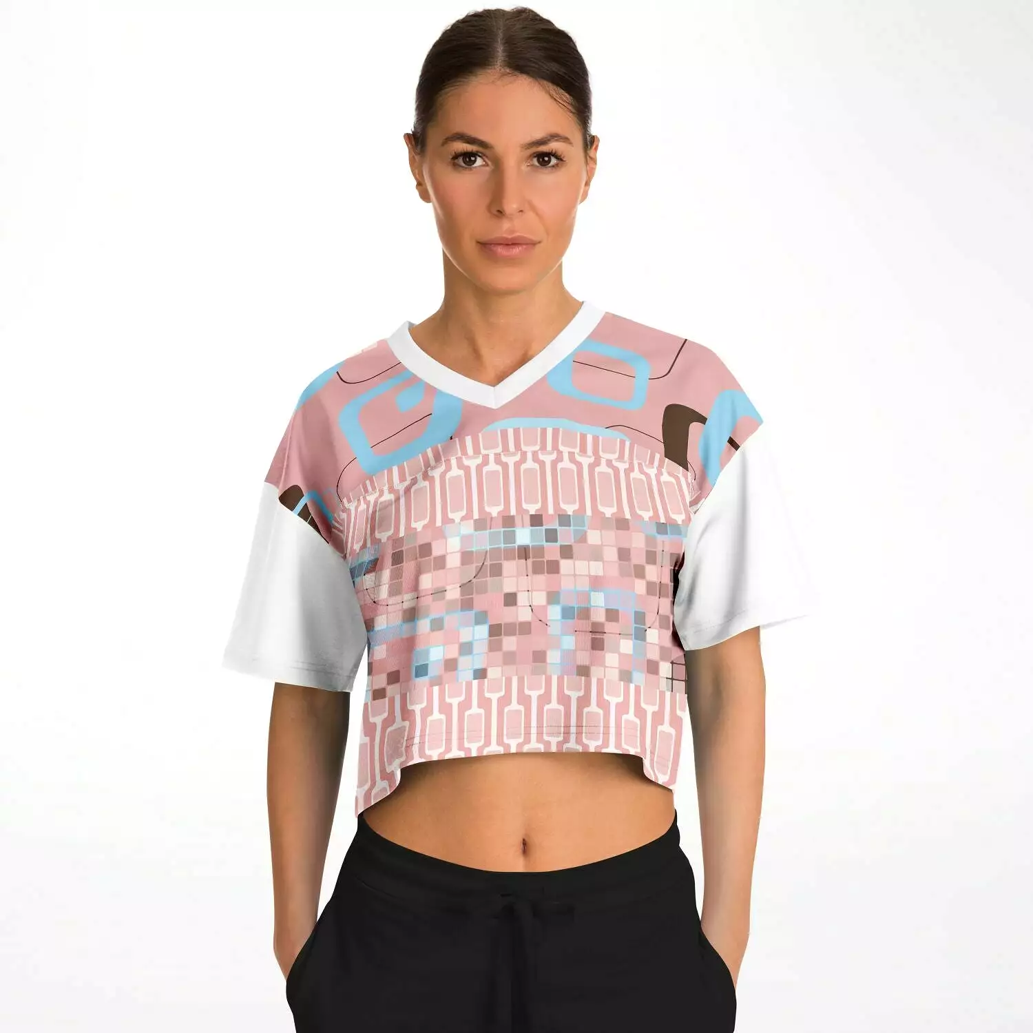 Pink Geo Crop Jersey