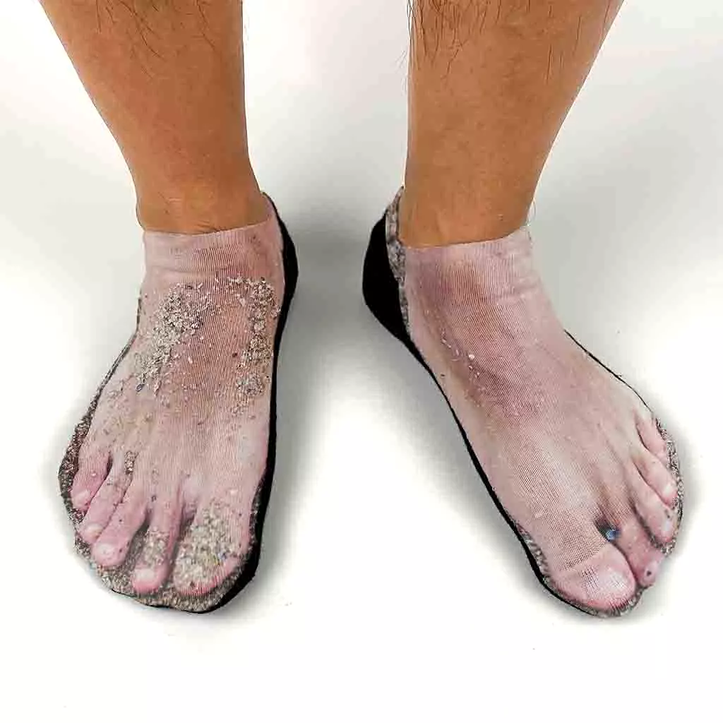 Sandy Feet Funny No Show Socks for Men