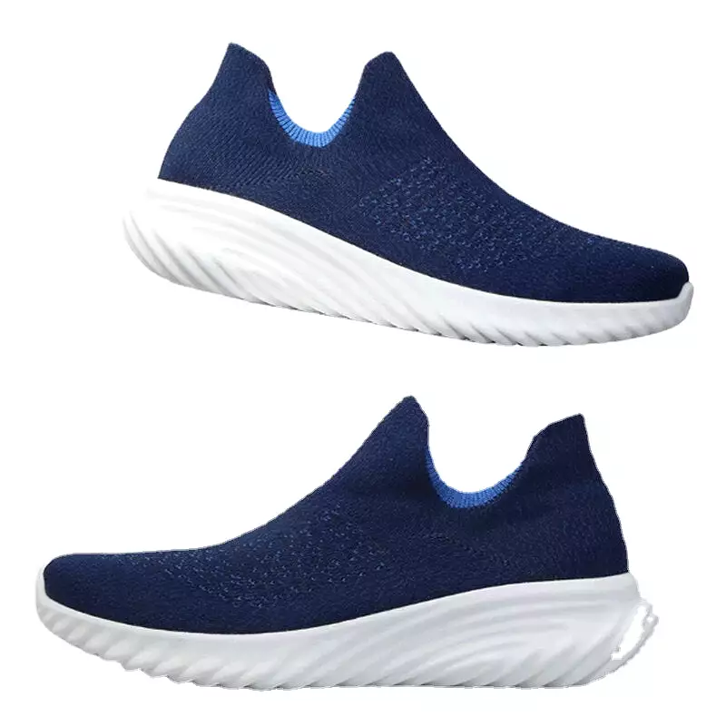 Sneakers 2 Antibacterial Men's Running Shoes Ultralight Breathable Elastic Non-slip Daily Sports Shoes Casual Socks Walking Shoe