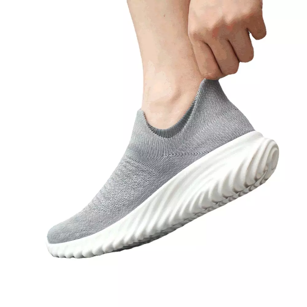 Sneakers 2 Antibacterial Men's Running Shoes Ultralight Breathable Elastic Non-slip Daily Sports Shoes Casual Socks Walking Shoe