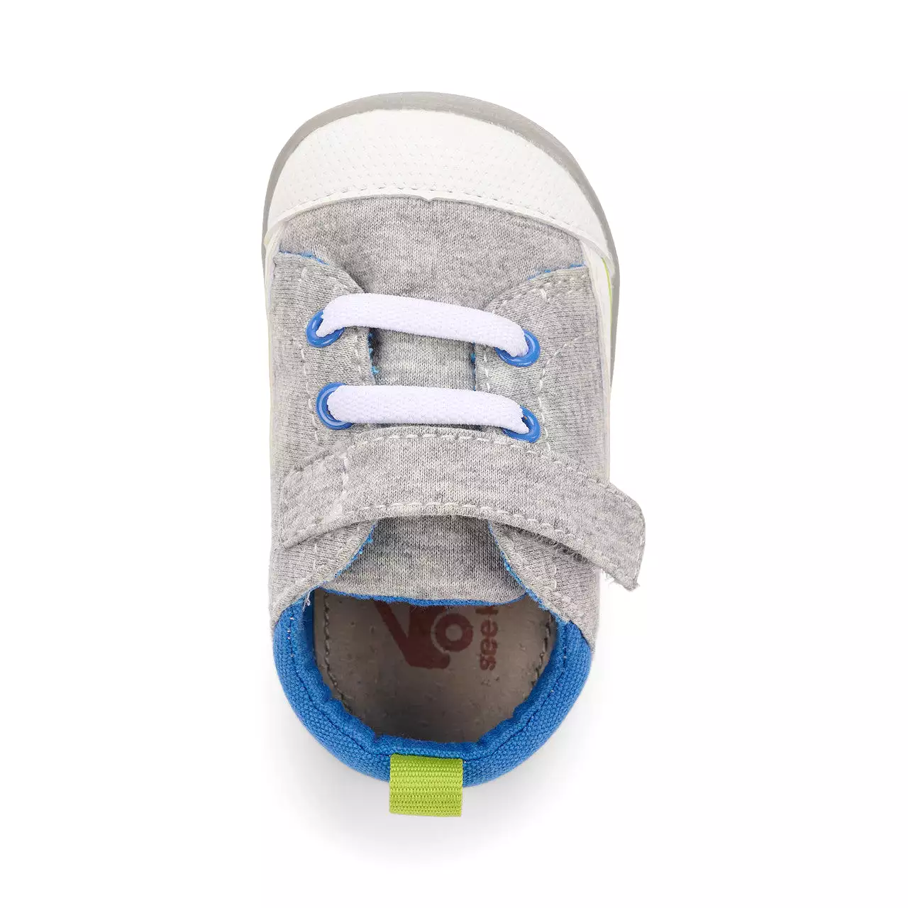 Stevie II (First Walker) Infant Shoe - Grey Jersey/Lime