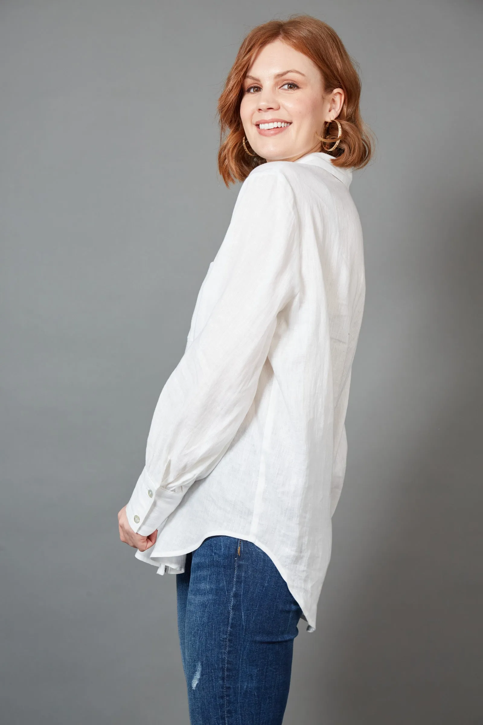 Studio Linen Shirt - White Salt