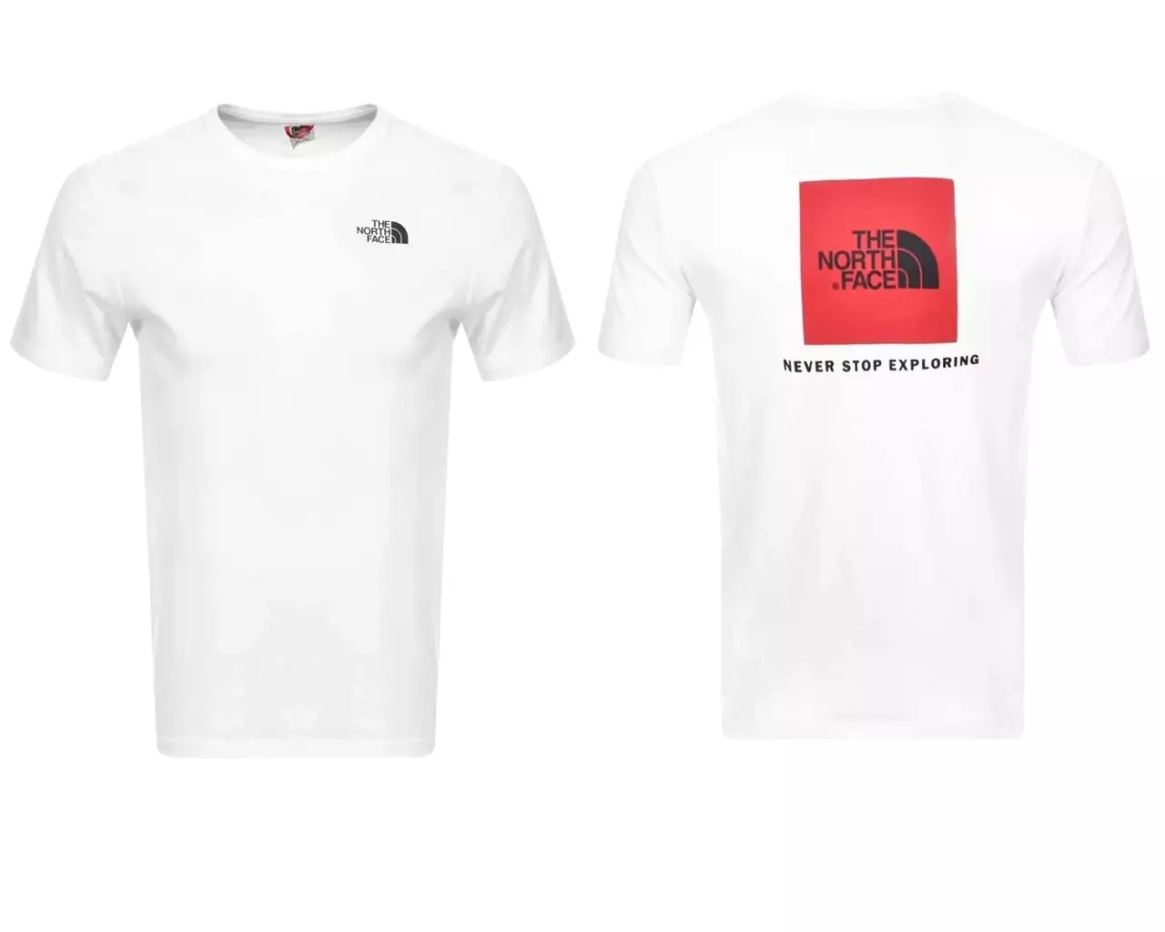 The North Face T0C242FN4 Red Box Crew Neck T-Shirt White