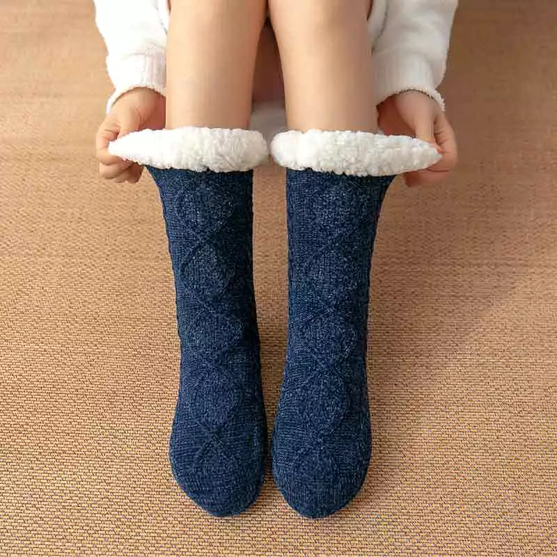 Thickened Winter Woven Thermal Cashmere Socks Floor Socks Women's Carpet Slippers