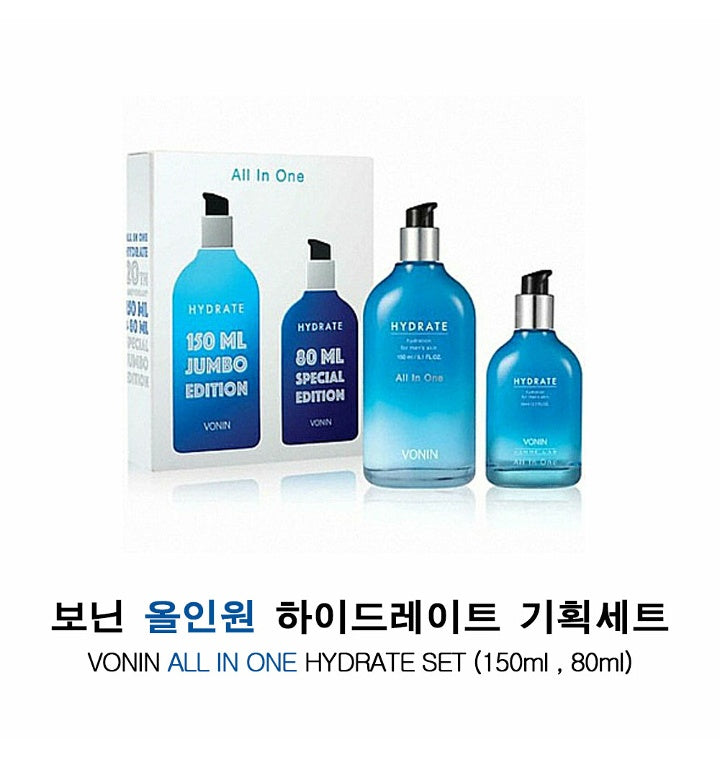 Vonin All-in-one Hydrate 150ml+80ml Special Sets For Men Homme Moisture Bright