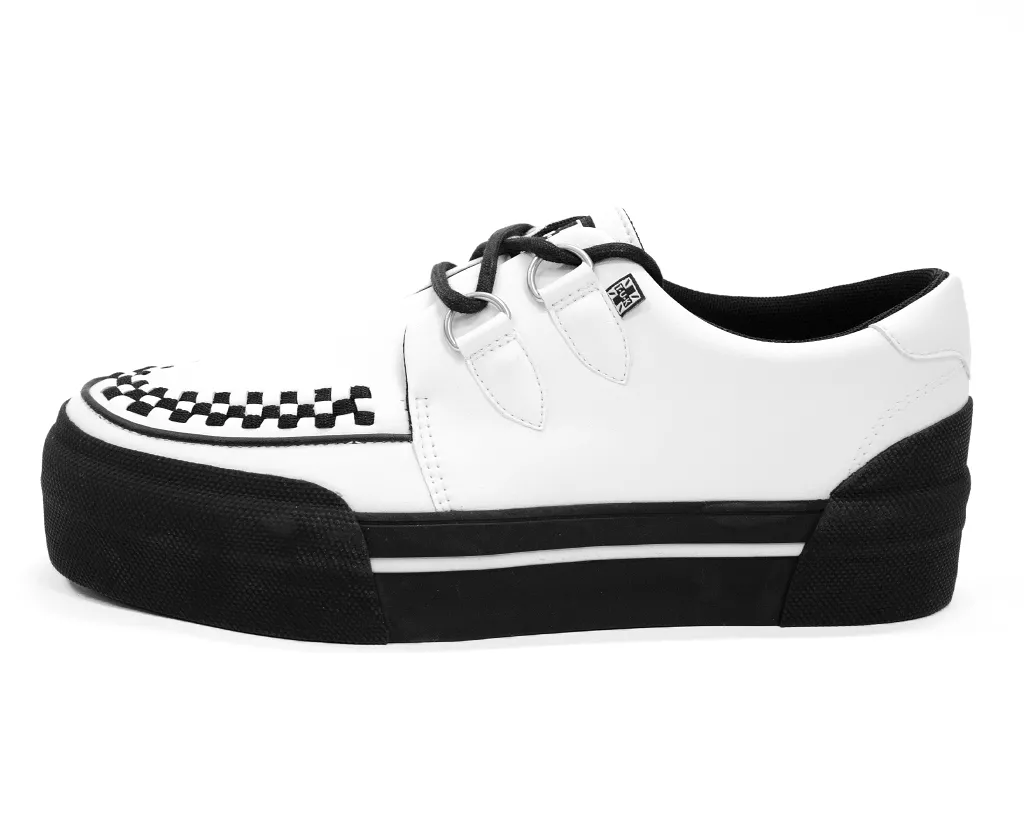 White TUKskin Platform Creeper Sneaker