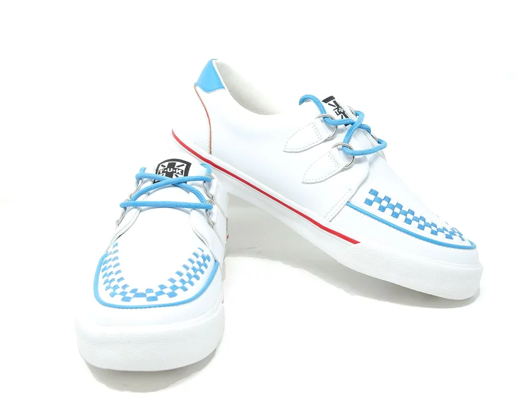 White TUKskin Red & Blue Trim Interlace Sneaker