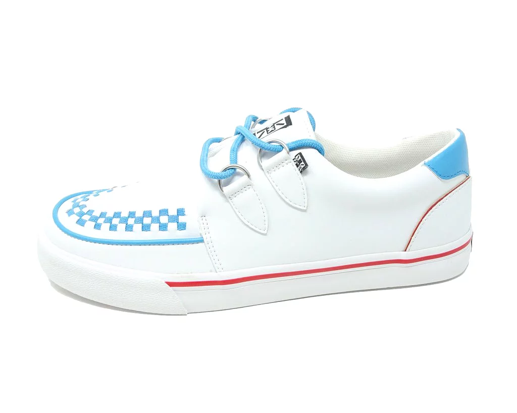 White TUKskin Red & Blue Trim Interlace Sneaker