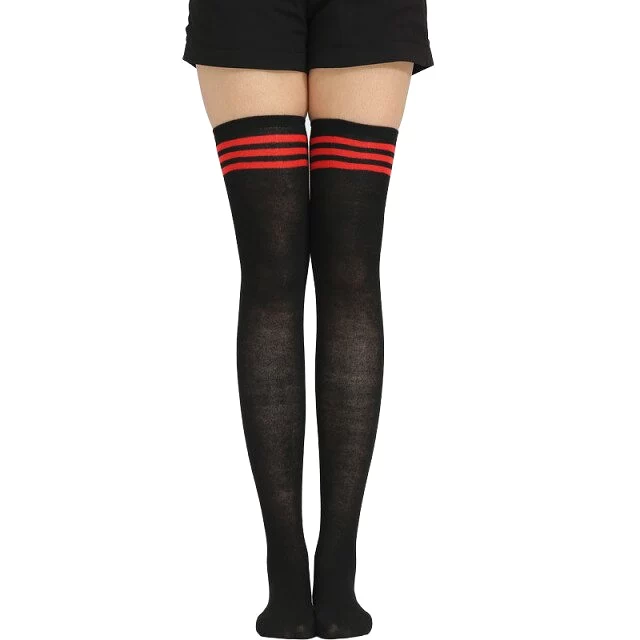 Woman Popular High Socks Long Striped Stockings Sexy Women Thigh High Socks