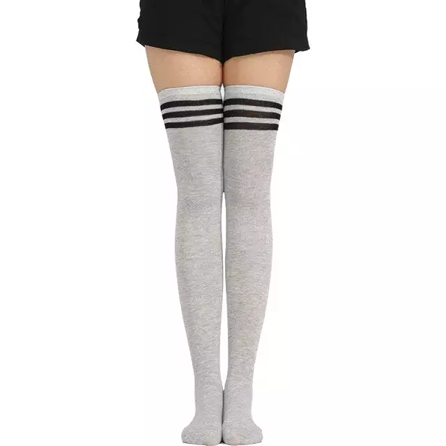 Woman Popular High Socks Long Striped Stockings Sexy Women Thigh High Socks