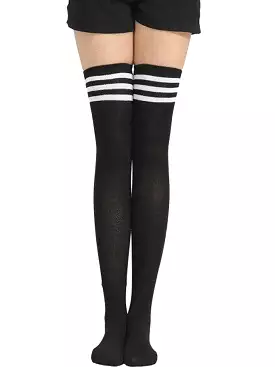 Woman Popular High Socks Long Striped Stockings Sexy Women Thigh High Socks