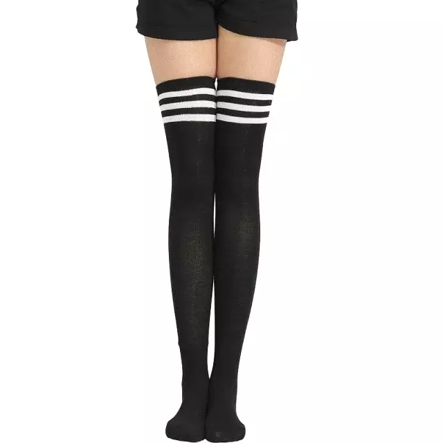 Woman Popular High Socks Long Striped Stockings Sexy Women Thigh High Socks